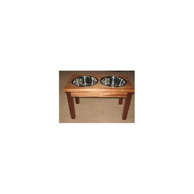 Traditional Style Solid Mahogany Wood Pet Diner (Large)