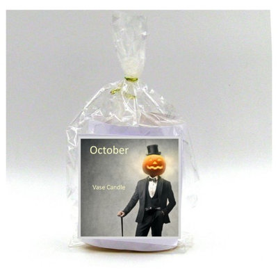 October Vase Candle Refill 50 Hour Burn Time Premium Soy Paraffin Wax Blend Highly Scented Self-Trimming Wick