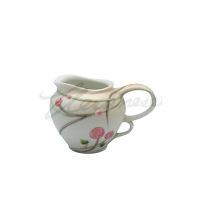Unicorn Studios AP20305AA Porcelain Creamer with Roses Buds Leaves Stems White