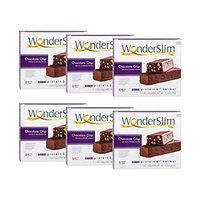 WonderSlim Low-Carb 15g Protein Diet Bar - Chocolate Crisp - High Fiber Weight Loss Snack Bar - Gluten Free (6 Boxes - Save 10%)