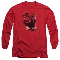 MAN OF STEEL/HEAD WALKING - L/S ADULT 18/1 - RED - LG