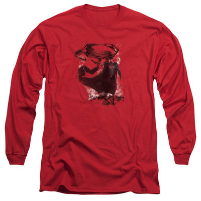 MAN OF STEEL/HEAD WALKING - L/S ADULT 18/1 - RED - LG