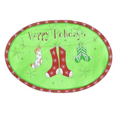 Happy Holidays Oval Plaque