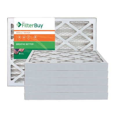 AFB Bronze MERV 6 15x25x2 Pleated AC Furnace Air Filter. Filters. 100% produced in the USA. (Pack of 6)