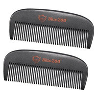 Baoblaze 2pcs Premium Natural Pearwood Comb Anti-static Beard and Hair Care Black