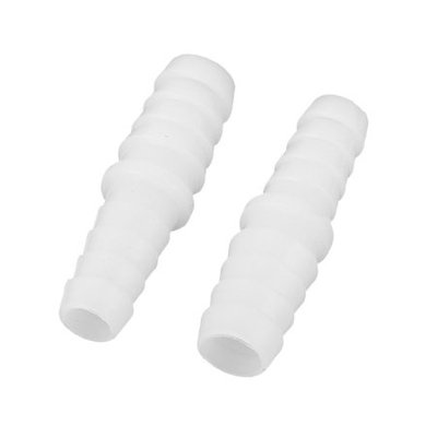 2 x Fish Tank Straight Joint Connector White 8 x 10mm for Air Line Tubing