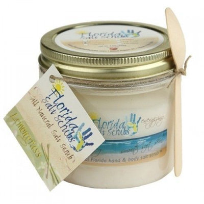 Florida Salt Scrubs Lemongrass Body Feet Hands Bath Salt Scrub 12.1 oz Jar
