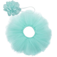 JT-Amigo Newborn Baby Girl Prop Outfits for Photography ( Tutu Skirt + Flower Headband ), Gray, 1-3 Months