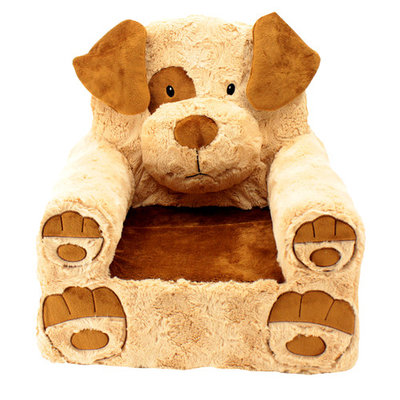 Sweet Seats Adorable Tan and Brown Dog Children's Chair Ideal for Children Ages 2 and up, Machine Washable Removable Cover, 13