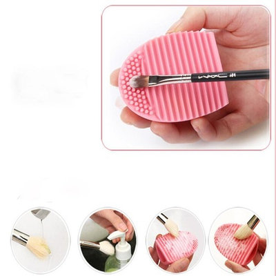 Bestpriceam Cleaning Makeup Washing Brush Silica Glove Scrubber Board Cosmetic Clean Tools Pink