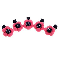 Baosity 5pcs Girl Baby Kids Metal Hair Alligator Clips Cartoon Flower Hair Accessories - Rose Red, as described
