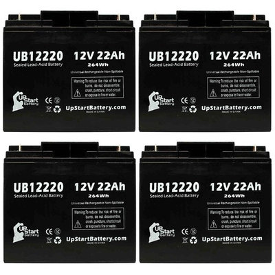 4x Pack - Eagle Pitcher CFM12V20 Battery Replacement - UB12220 Universal Sealed Lead Acid Battery (12V, 22Ah, 22000mAh, T4 Terminal, AGM, SLA)
