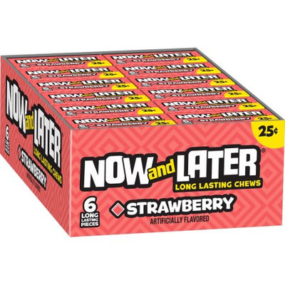 Ferrara Candy Company Now and Later Long Lasting Fruit Chews, Strawberry Flavor, 0.93 Oz