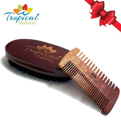 Premium Men’s Beard Kit with Quality Brush and Comb Combo With Deluxe Cotton Bag in Gift Box. Top Quality Boar Bristle & Premium Wood. Perfect Gift For Your Special Guy