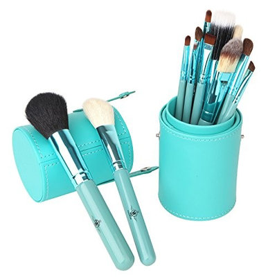 Wonderful Life Professional Makeup Brush Set Synthetic Fiber Foundation Blush Concealer Eyebrows Eye Shadow Angled Brush Lip Make Up Brushes With Storage Barrel