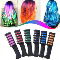 Tianmeijia 6-color PACK Temporary Hair Color Comb-Washable Hair Chalk for Hair Dye-Non toxic and Safe for Kids, for Party Fans Cosplay DIY