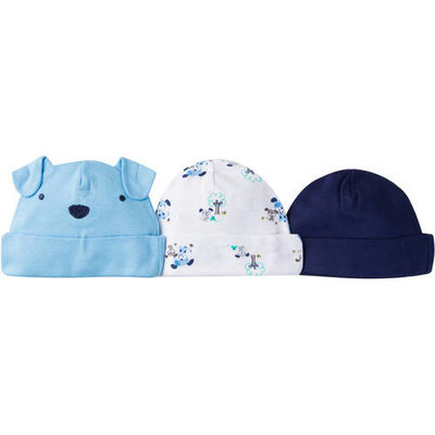born Baby Boy Assorted Caps, 3-Pack