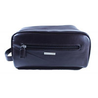 Mens Tommy Hilfiger Travel Kit Overnight Shaving Toiletry Case Dark Brown