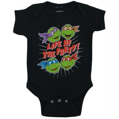 TMNT Life of the Party TV Show Mighty Fine Baby Creeper Romper Snapsuit,Black,0-6 Months