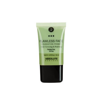 Absolute New York Flawless Face Foundation Primer, Green, 0.8 Oz