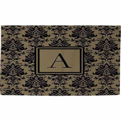 Thumbprintz Damask Monogram Rug, Black and G