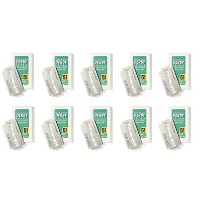 Derby Extra Double Edge Blades, 5 ct. (Pack of 10) + FREE LA Cross Manicure 74858