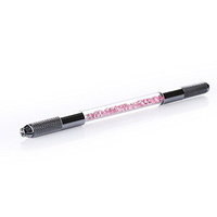 Yimart Pink Acrylic Permanent Embroidered Microblading Tattooing Pencil Eyebrow Makeup Eyebrow Tattoo Pen Both Head Can Be Used