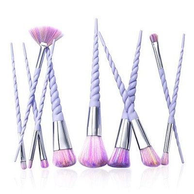 TAVLAR 10pcs Unicorn Spiral Makeup Brushes Set Eyeshadow Powder Brushes kit