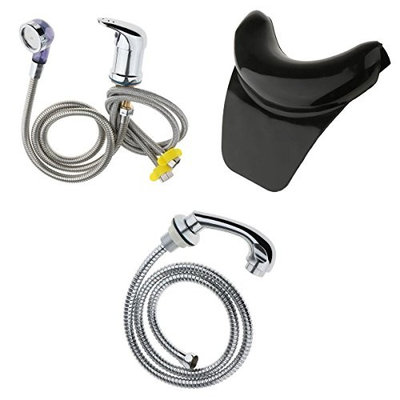 MagiDeal Hot Cold Faucet And Spray Hose Set Salon Shampoo Bowl Neck Rest Pillow Kit