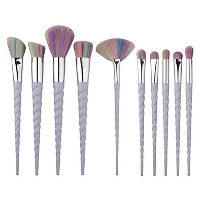 Dilla Beauty 10 Pcs Unicorn Make up Brushes Set Plastic Handle Makeup Foundation Blusher Face Powder Eyeshadow Brushes Kit Beauty Tools