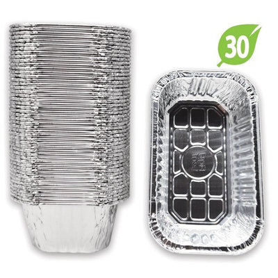 (30 Pack) Premium Aluminum Foil 1-LB Bread Loaf Pans l Mini Size 6.1