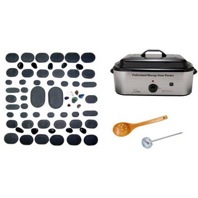 Ggi International Massage Hot Stone Kit, 60-Piece with 18-Quart Warmer