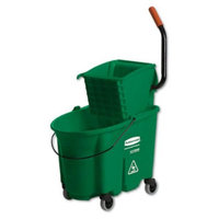 Rubbermaid Commercial 758888GRE WaveBrake Side-Press Wringer And Bucket Combo, 8.75 Gallon, 20 1/10w x 15 7/10d x 36 1/2h, Green