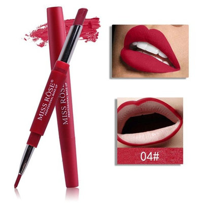 MISS ROSE Lipliner Pencil, Staron 16g Double-end Lasting Lipliner Waterproof Smooth Lip Liner Stick Pencil