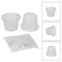 VideoPUP(TM) 100pcs Medium Size 16mm White Plastic Disposable Tattoo Ink Holder Cups Caps Pigment Supplies