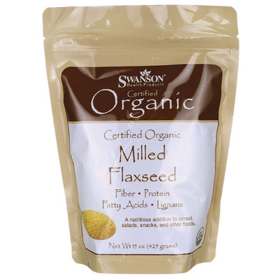 Swanson Certified Organic Milled Flaxseed 15 oz (425 grams) Pwdr