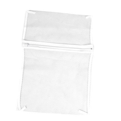 40cm x 30cm Mesh Washing Lingerie Laundry Washer Zipper Bag White