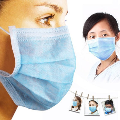 3-Ply Blue Commercial Dental Surgical Medical Disposable Earloop Face Masks . MADE IN USA ! 50/Box ( 50 Count )