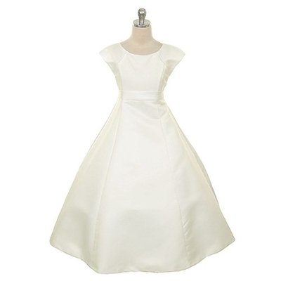 Rain Kids Girls 12 Ivory Bridal Satin Flower Special Occasion Dress