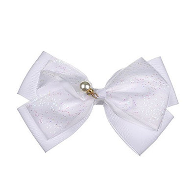 Sales the white pearl hair bows hair clips with flower hair pins