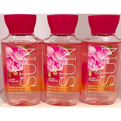 Bath Body Works SUN GOLDEN MAGNOLIA Travel Size Shower Gel 3 oz. Lot Of 3