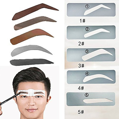 Ochioly 10 pcs Professional Eyebrow Stencils for Man 5 Types Reusable Eyebrow Template Make Up Tools Stencils for Eyebrows