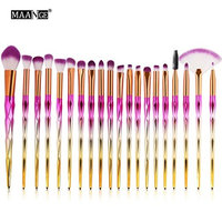 KaiCran 20PCS Make Up Foundation Eyebrow Eyeliner Blush Cosmetic Concealer Brushes Fan brushes