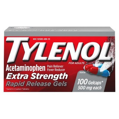 Tylenol Extra Strength Rapid Release Pain Reliever and Fever Reducer Gelcaps - Acetaminophen - 100ct