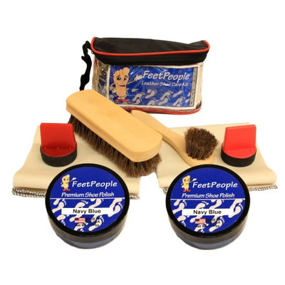 FeetPeople Ultimate Leather Care Kit with Travel Bag, Navy