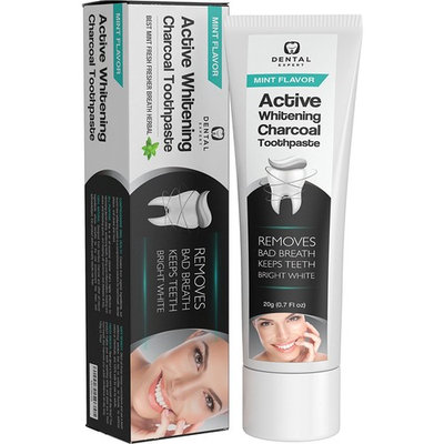 Activated Charcoal Teeth Whitening Toothpaste - DESTROYS BAD BREATH - Best Natural Black Tooth Paste Kit - MINT FLAVOR - Herbal Decay Treatment - REMOVES COFFEE STAINS - 105g (3.7 Fl Oz)