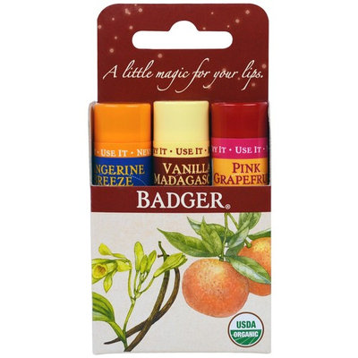 Badger Company, Lip Balm Gift Set, Red Box, 3 Pack, .15 oz (4.2 g) Each