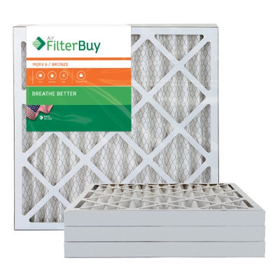 AFB Bronze MERV 6 22x22x2 Pleated AC Furnace Air Filter. Filters. 100% produced in the USA. (Pack of 4)
