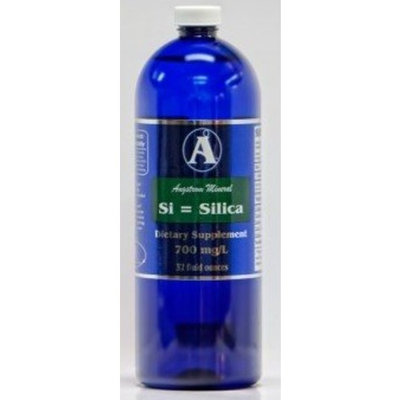 Silica Supplements by Angstrom Minerals - Liquid Ionic Silica Mineral Water 32oz 700ppm