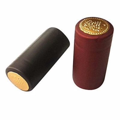 Gold Tone Burgundy PVC Wine Shrink Capsules for W